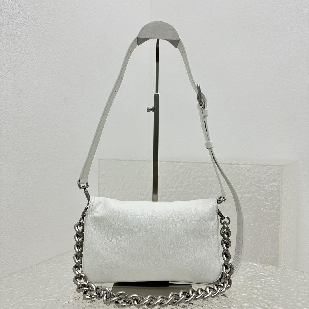 Balenciaga BB Soft Small Flap Bag In Optic White  - 