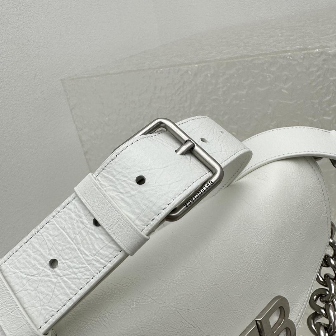 Balenciaga BB Soft Small Flap Bag In Optic White  - 