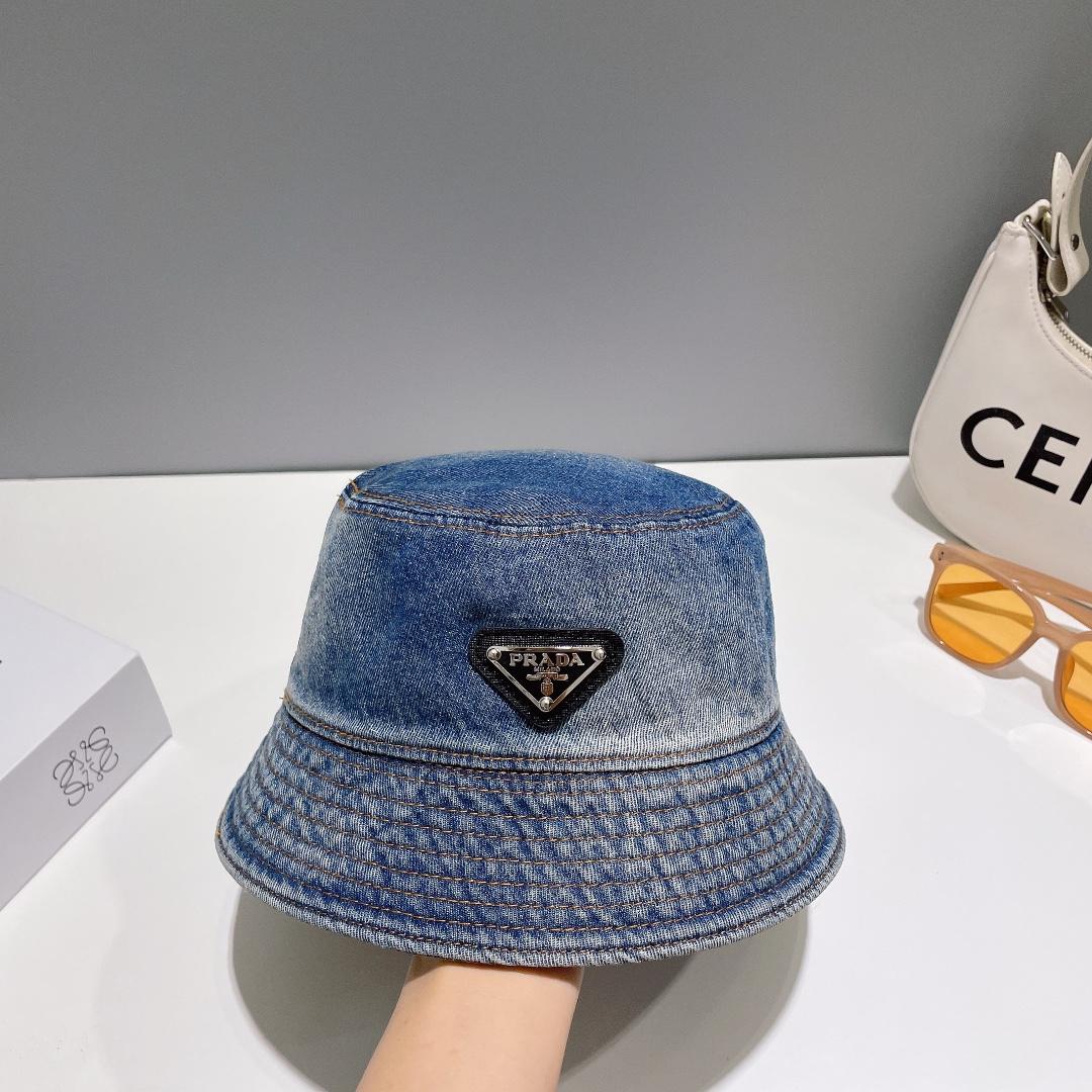 Prada Denim Bucket Hat - DesignerGu