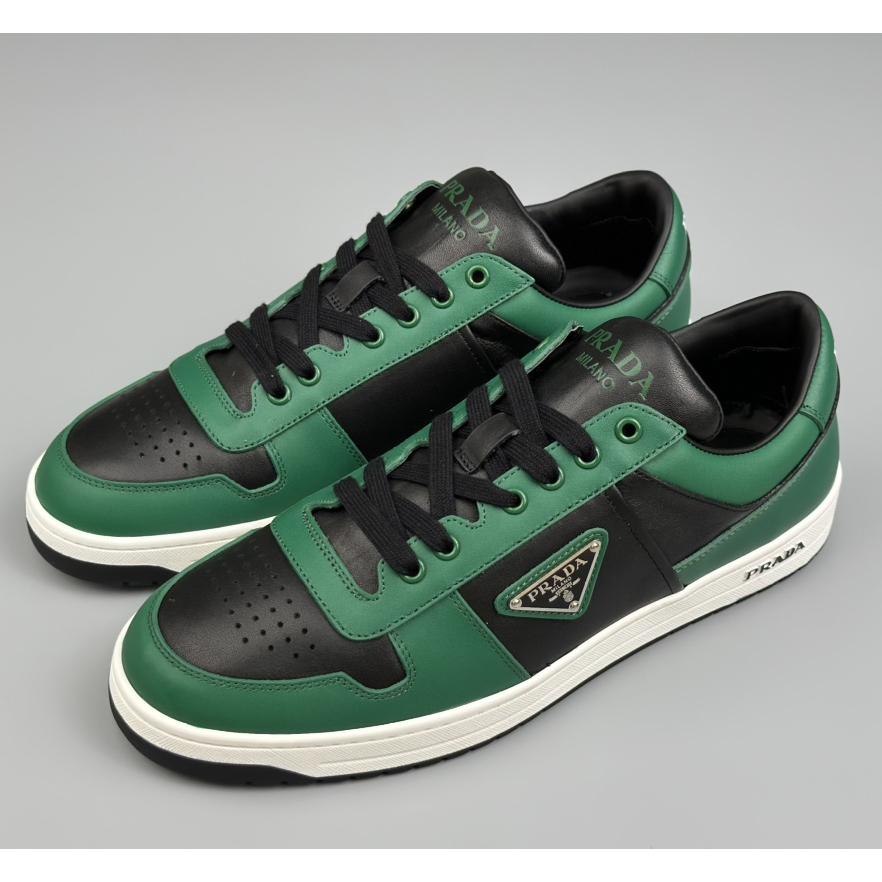 Prada Downtown Logo-plaque Leather Sneakers - 