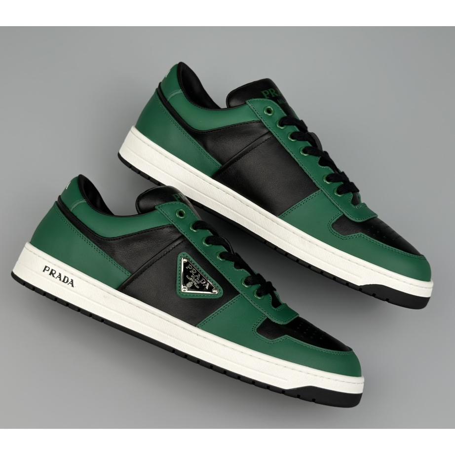 Prada Downtown Logo-plaque Leather Sneakers - 