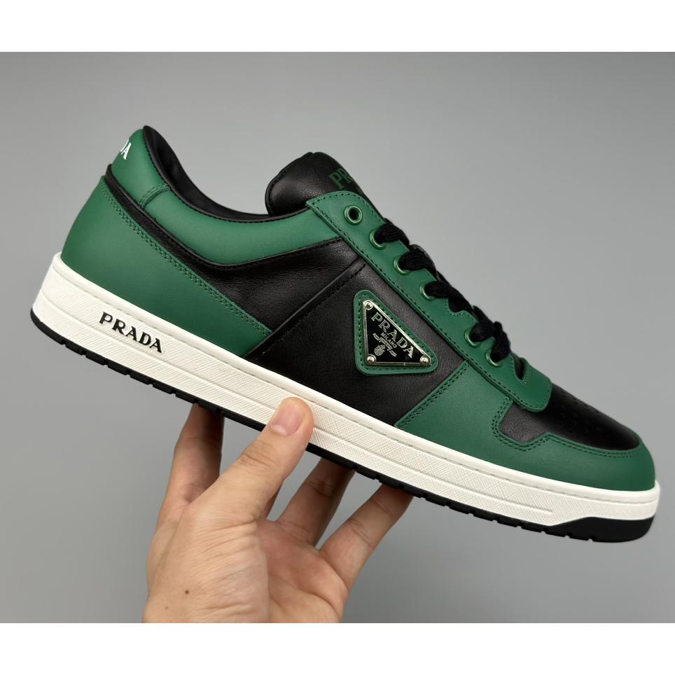 Prada Downtown Logo-plaque Leather Sneakers - 