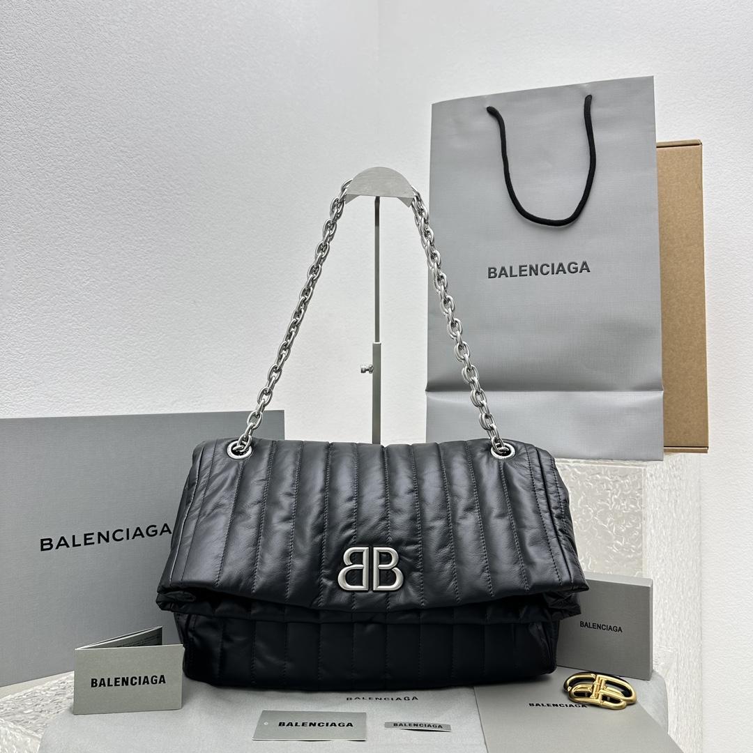 Balenciaga Monaco Large Chain Bag In Black (43.5x32x13cm) - 