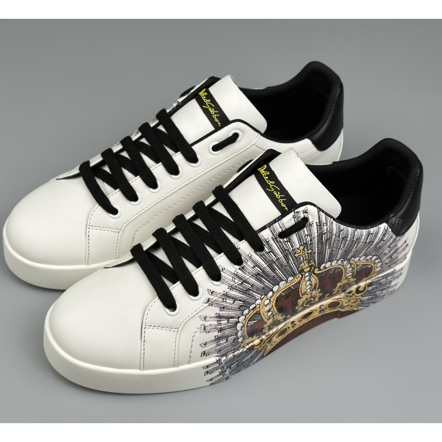 Dolce & Gabbana White Portofino Crown Sneakers - 