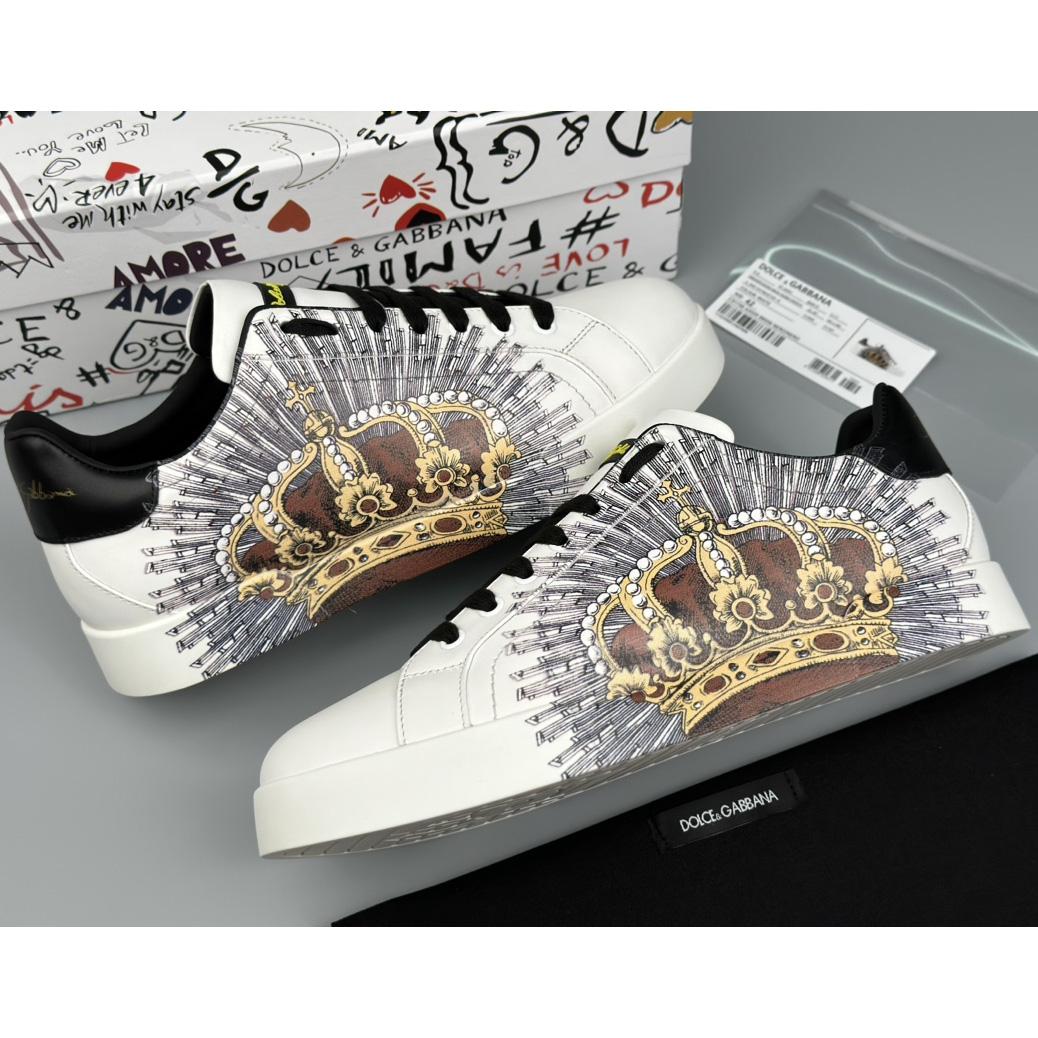 Dolce & Gabbana White Portofino Crown Sneakers - 