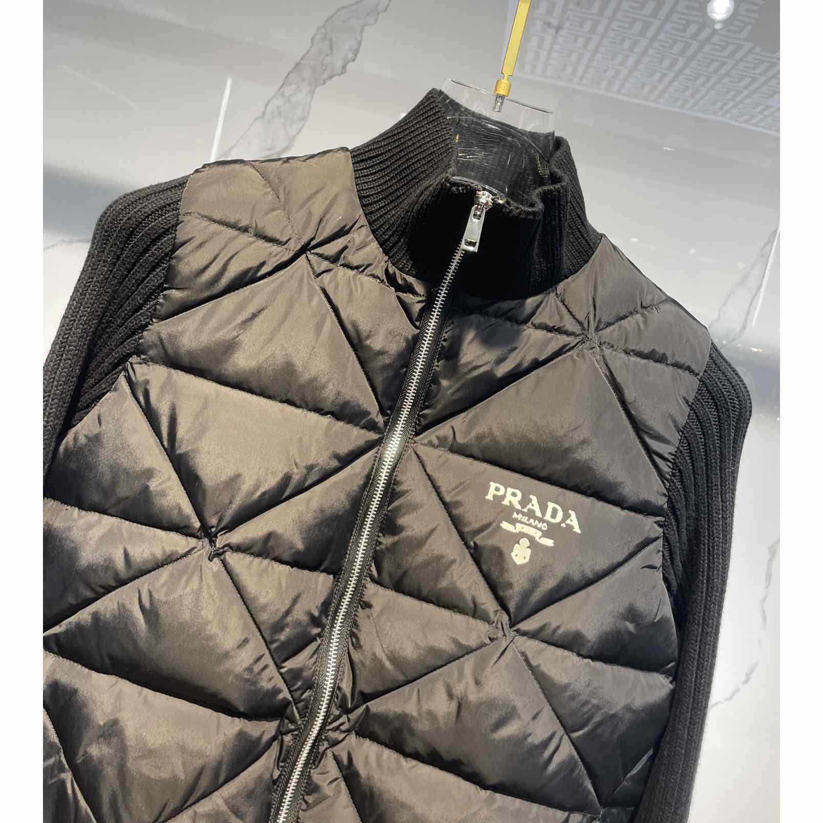 Prada Quilted Re-Nylon And Cashmere Jacket - 