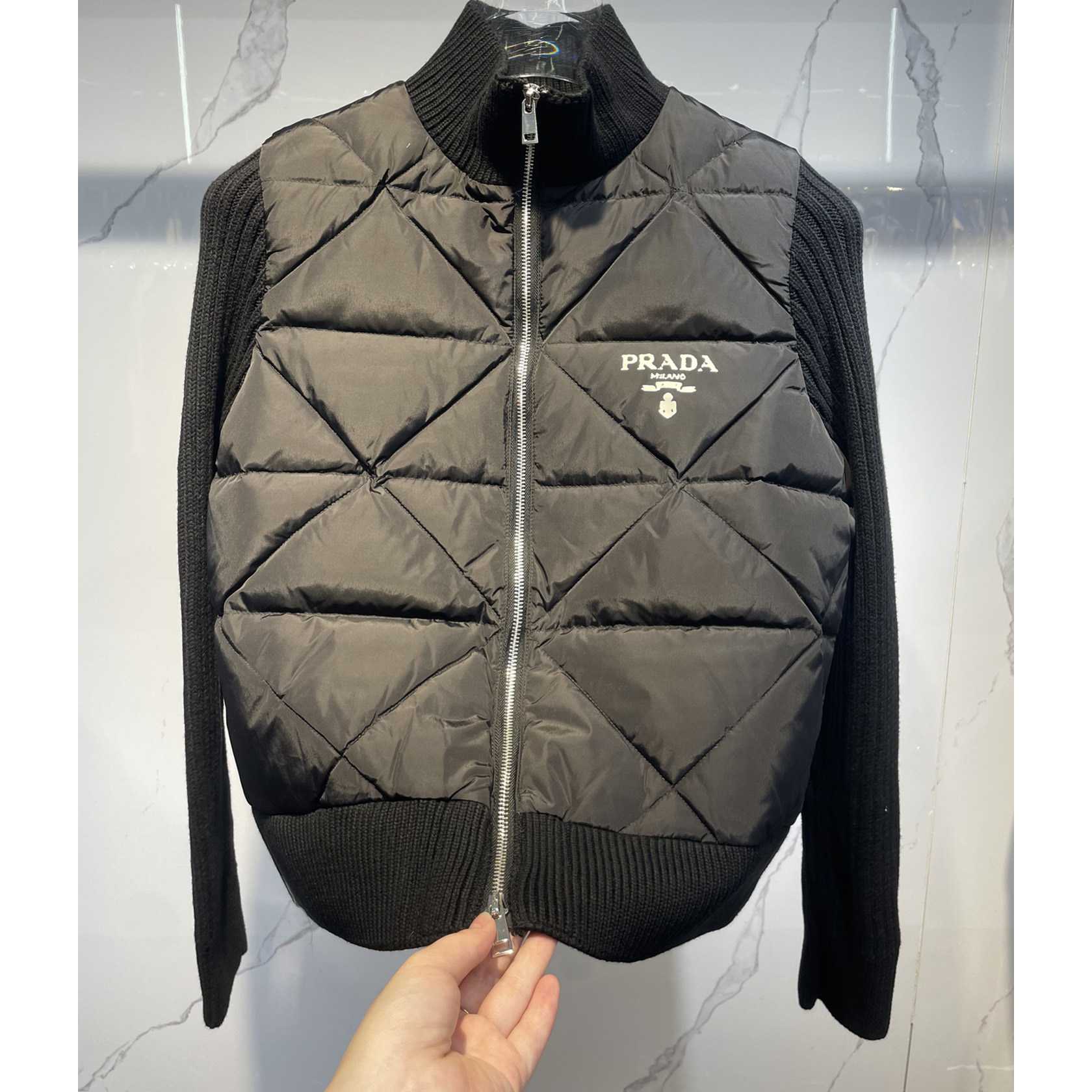 Prada Quilted Re-Nylon And Cashmere Jacket - 