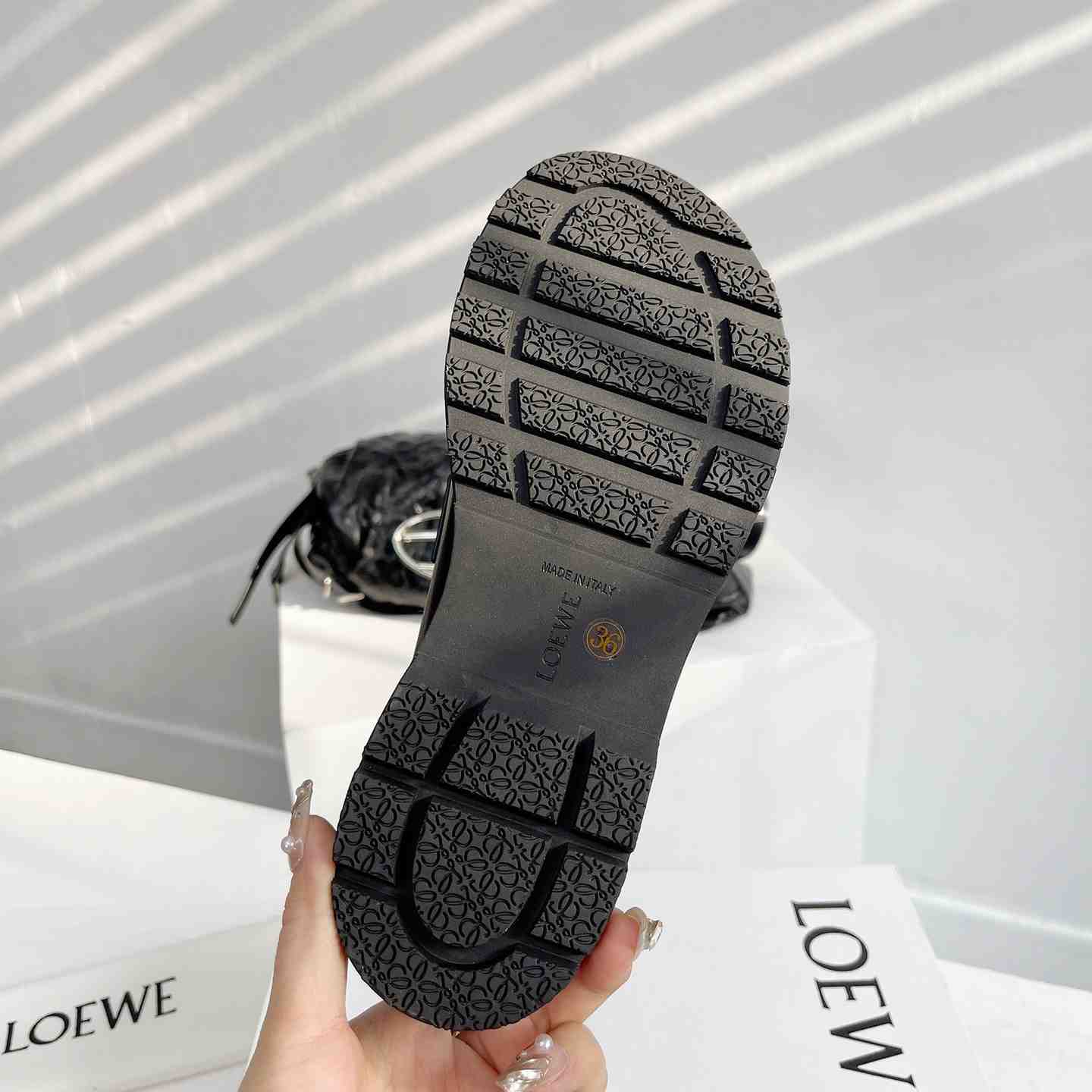 Loewe Blaze Loafer In Bicolour Brushed-off Calfskin - 