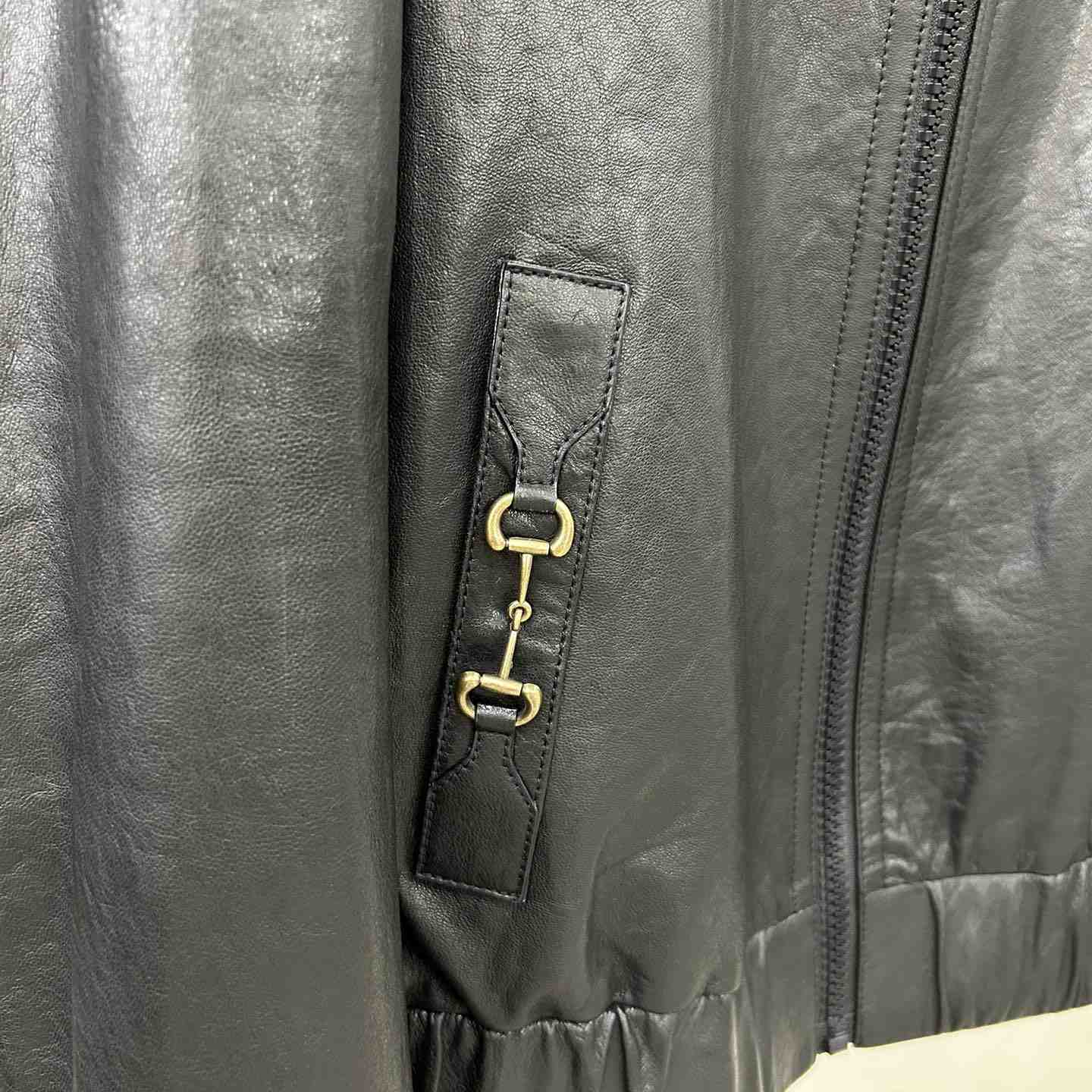 Gucci Leather Bomber Jacket - 