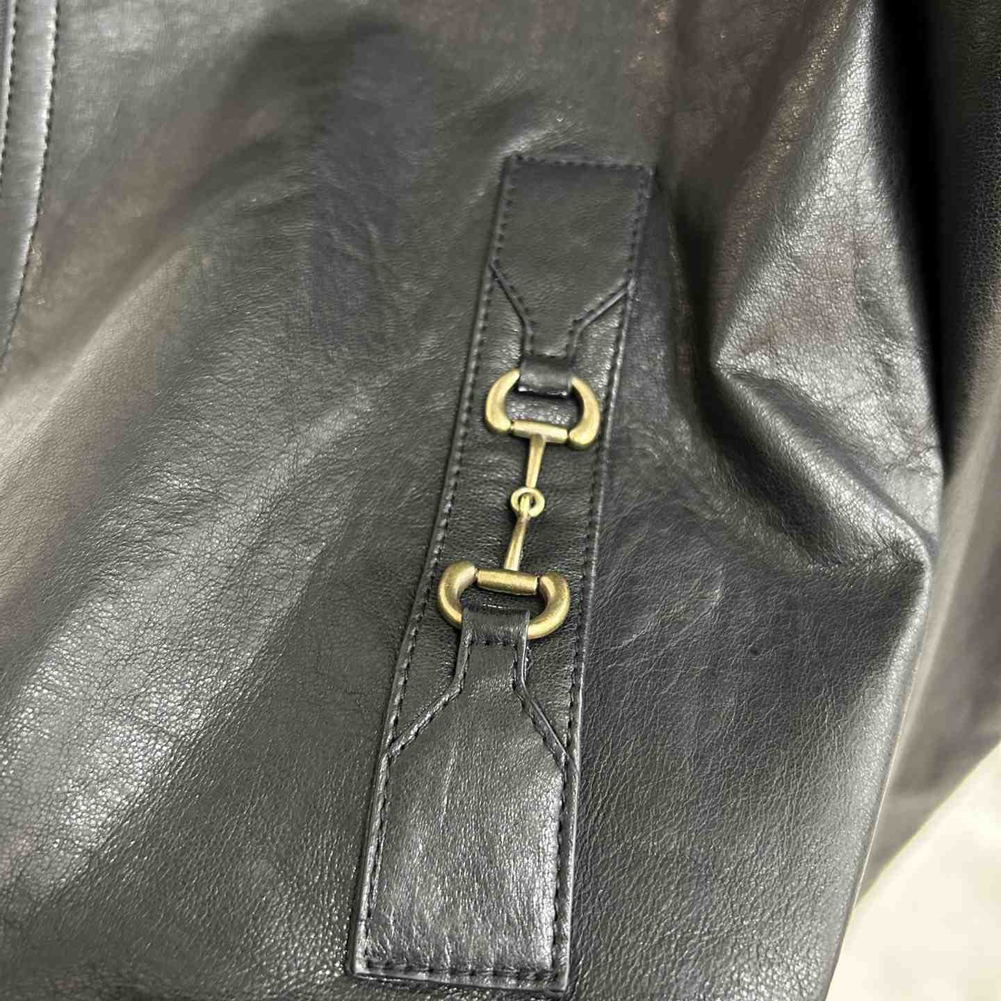 Gucci Leather Bomber Jacket - 