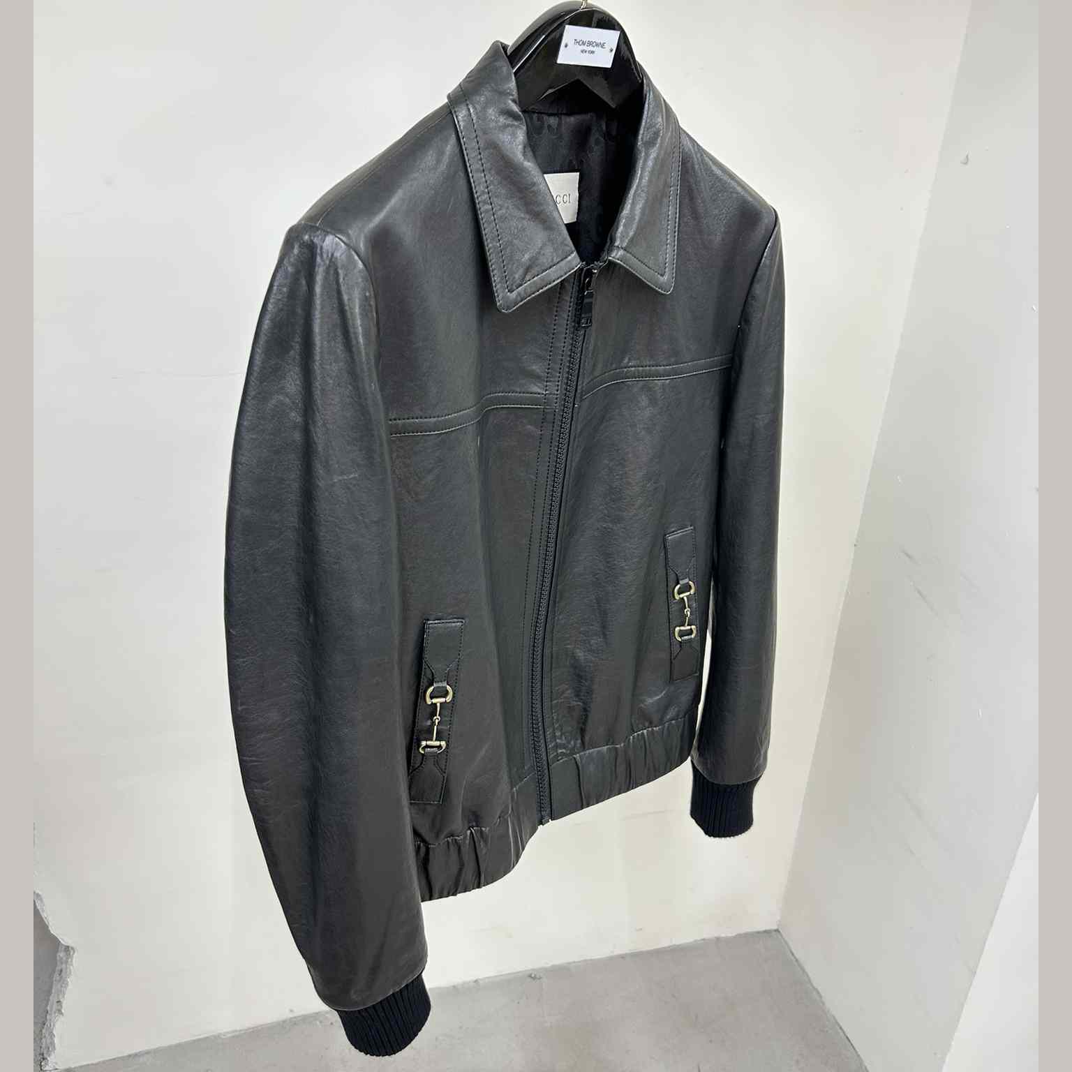 Gucci Leather Bomber Jacket - 