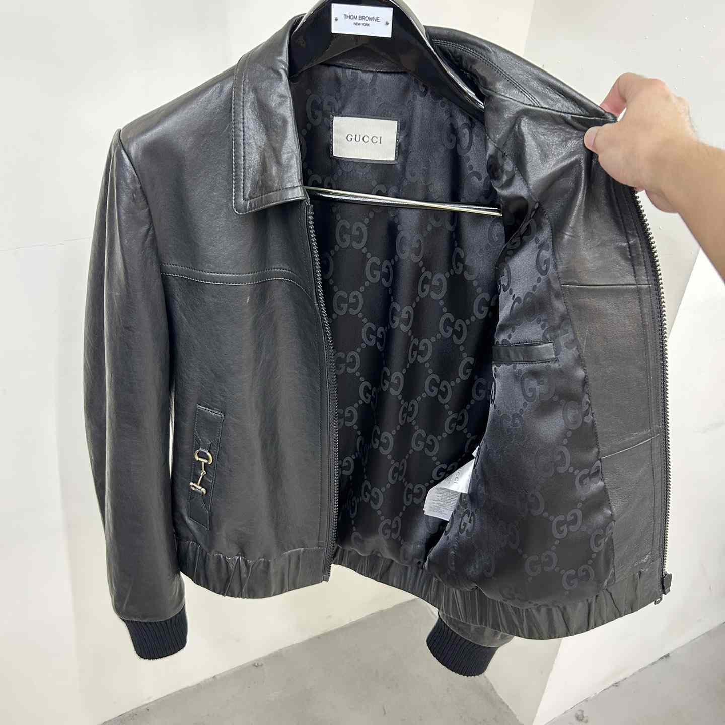Gucci Leather Bomber Jacket - 