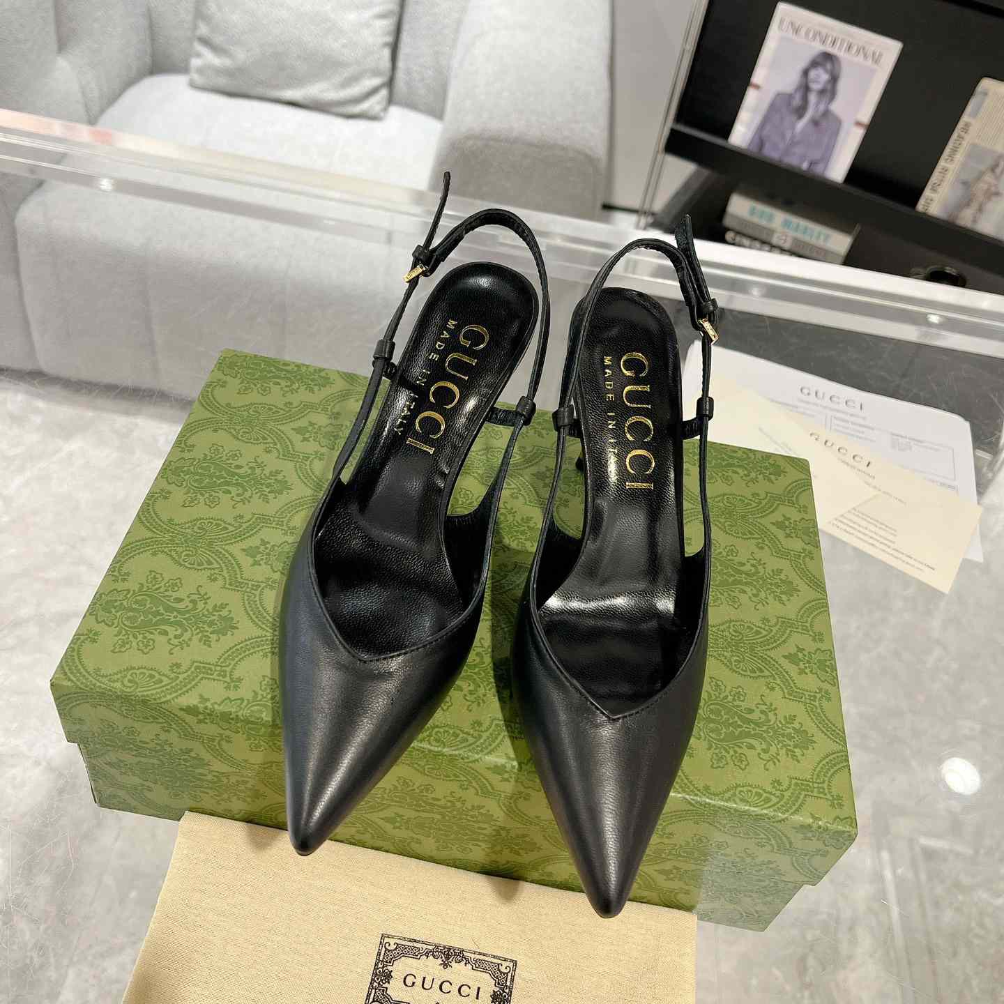 Gucci Women's Slingback Heeled Pump - 