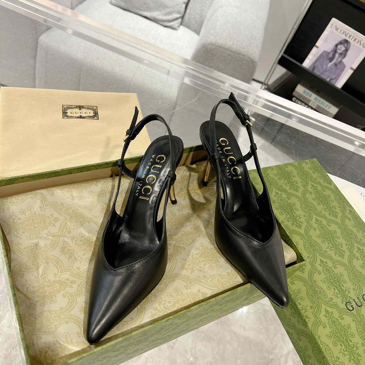 Gucci Women's Slingback Heeled Pump - 