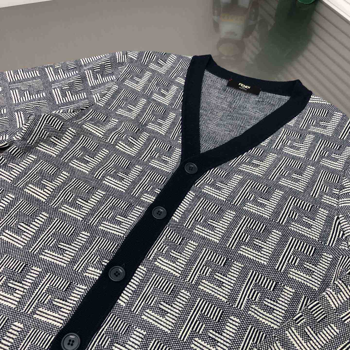 Fendi Blue Wool Cardigan - 