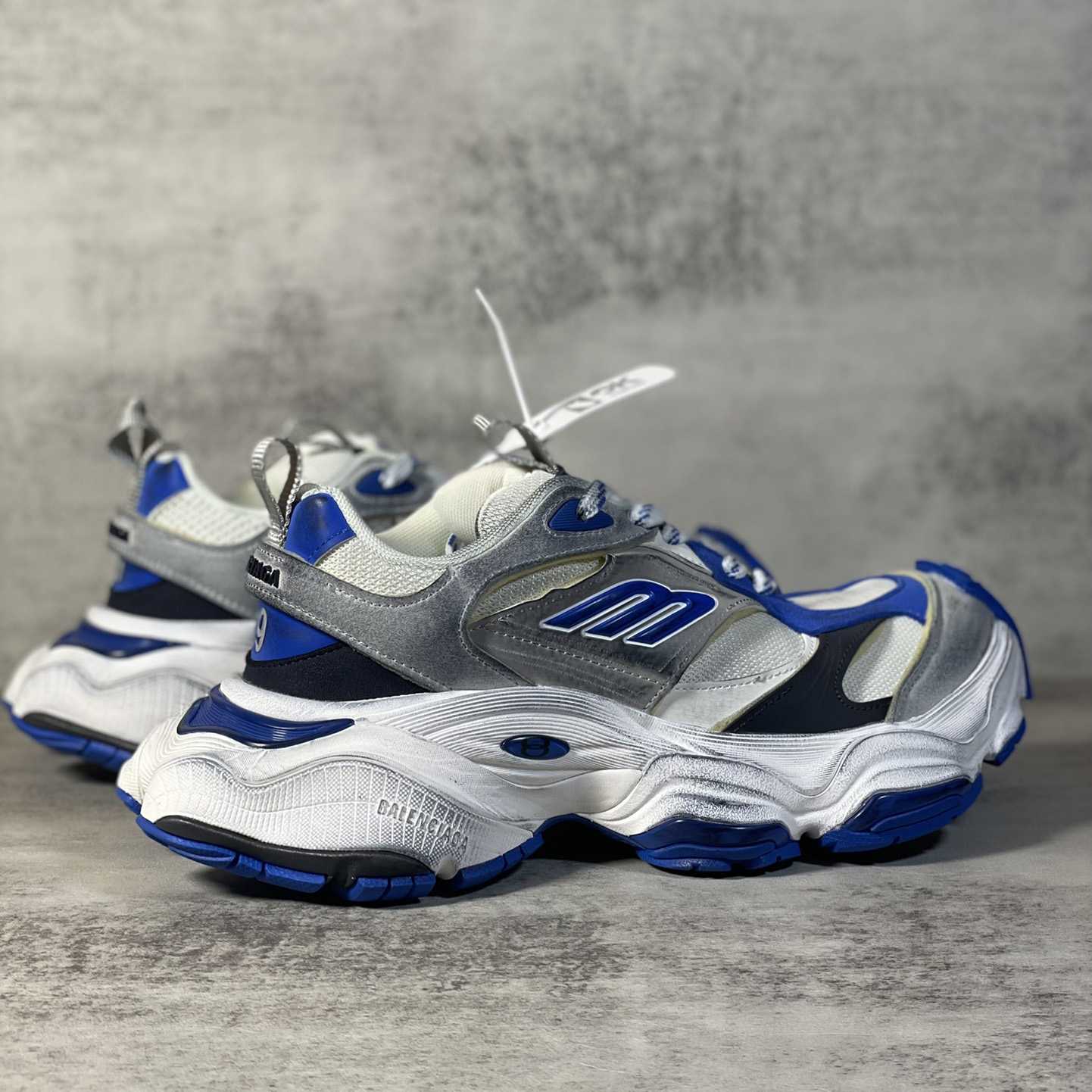 Balenciaga Cargo Sneaker In Grey,White And Blue  - 