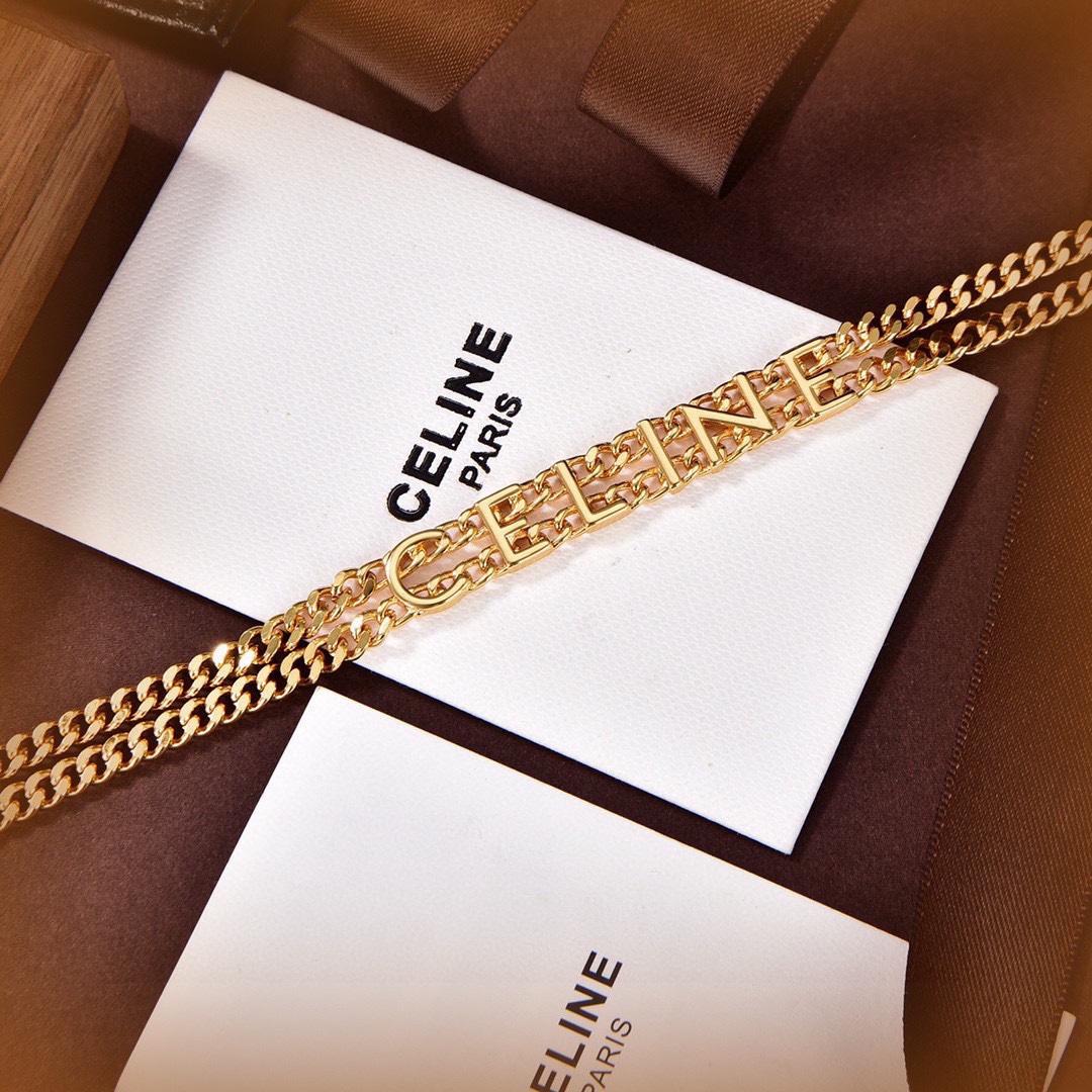 Celine Gourmette Necklace In Brass With Gold Finish Gold - 