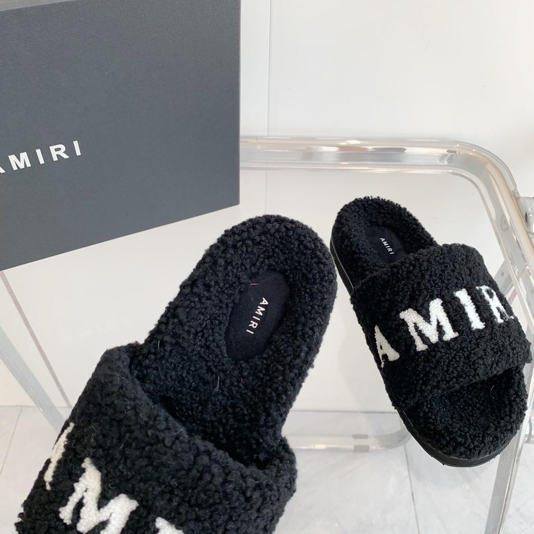 Amiri Logo-print Fleece Slippers - 