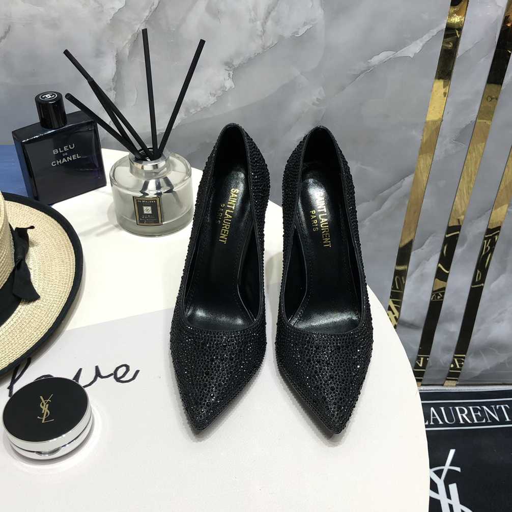 Saint Laurent Black Opyum Glitter Pumps - 