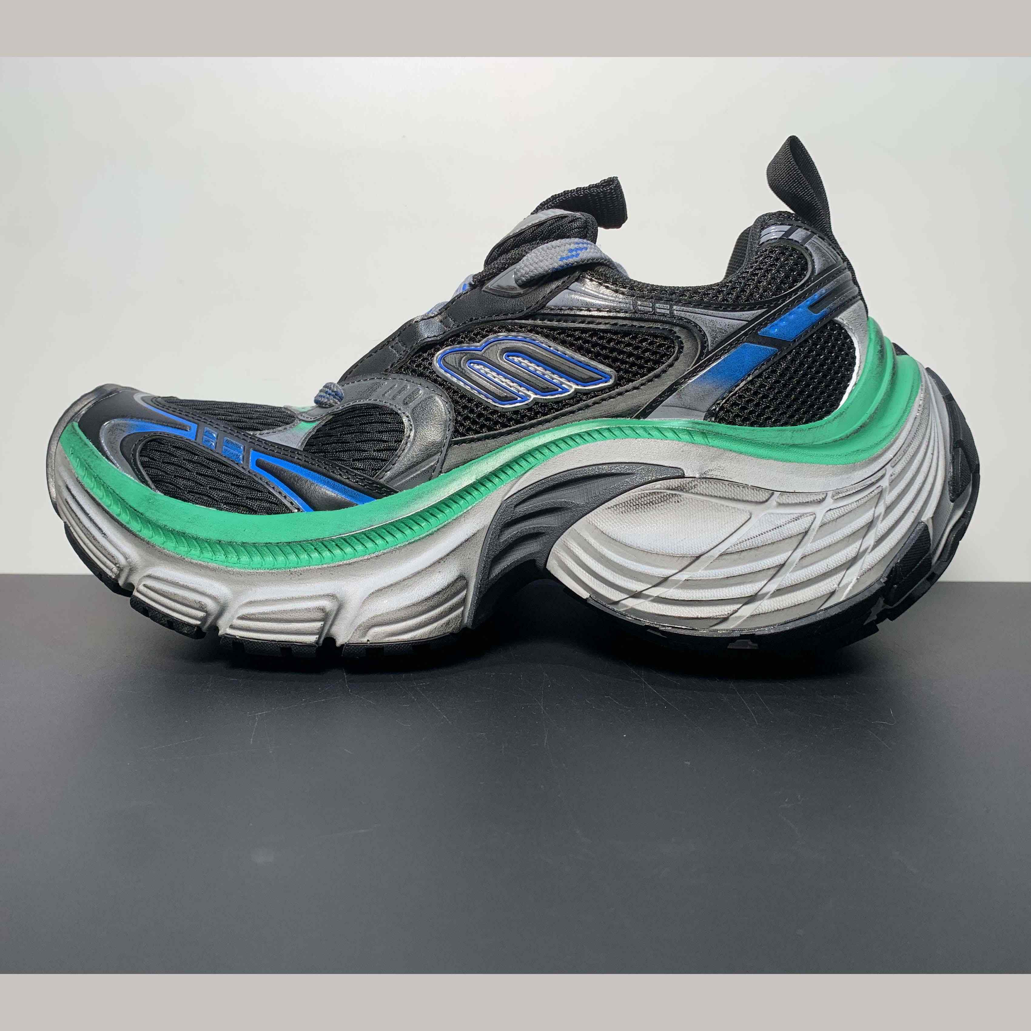 Balenciaga 10XL Sneaker in Black/Grey/Blue/Green - 