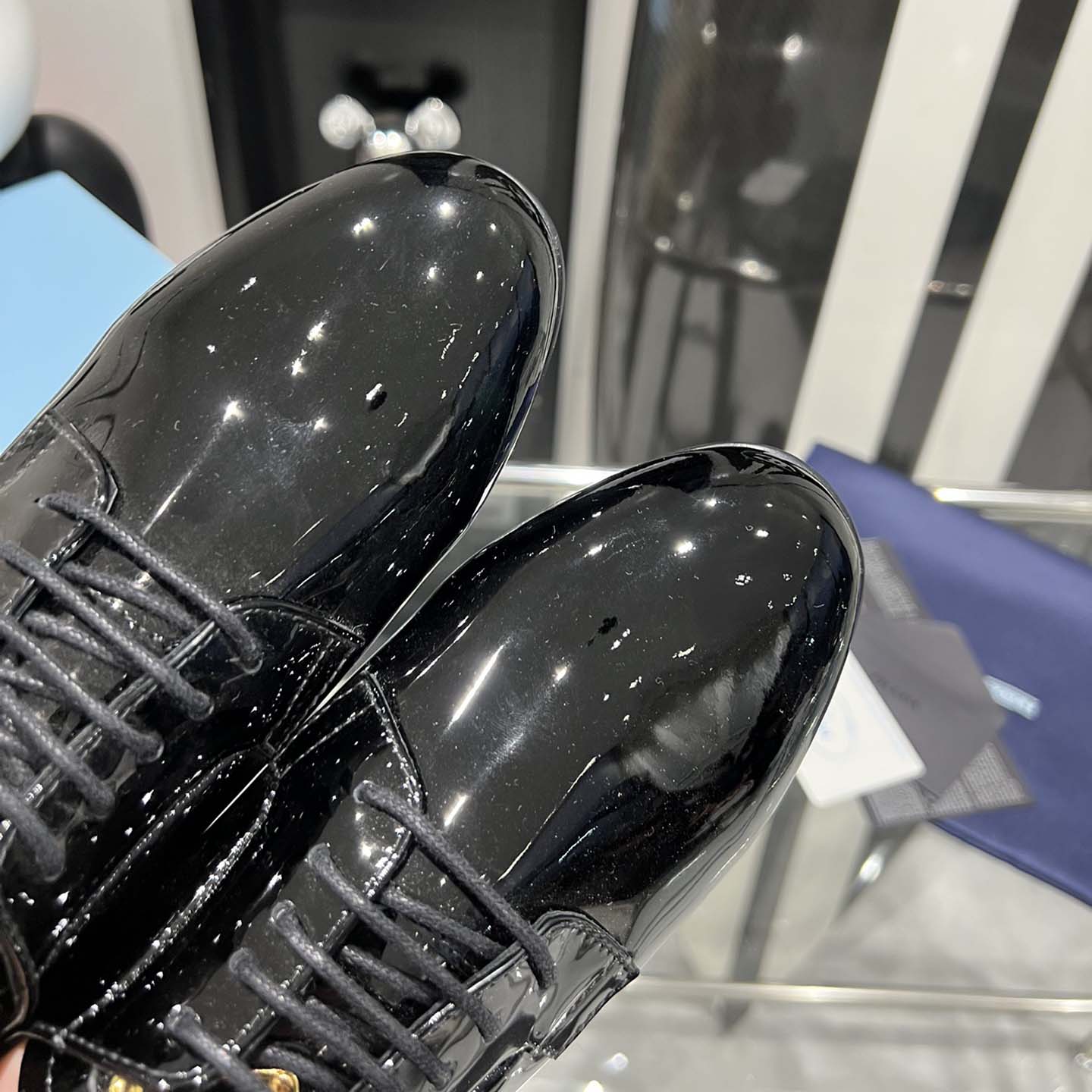 Prada Patent Leather Lace-up Shoes - 