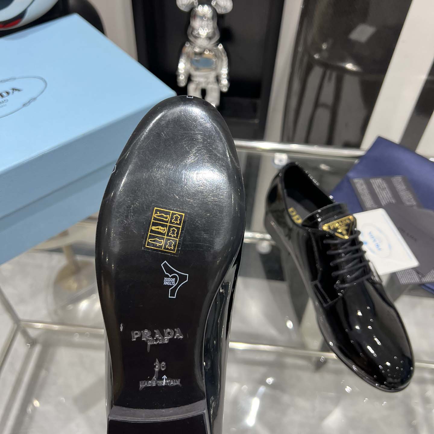 Prada Patent Leather Lace-up Shoes - 