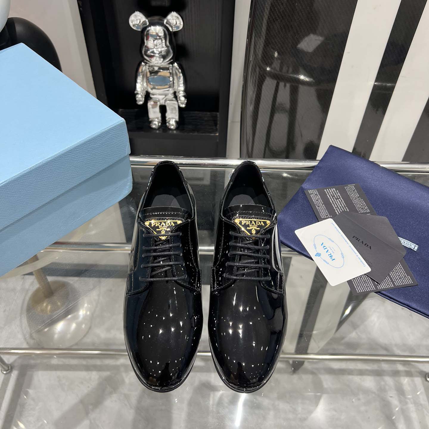 Prada Patent Leather Lace-up Shoes - 