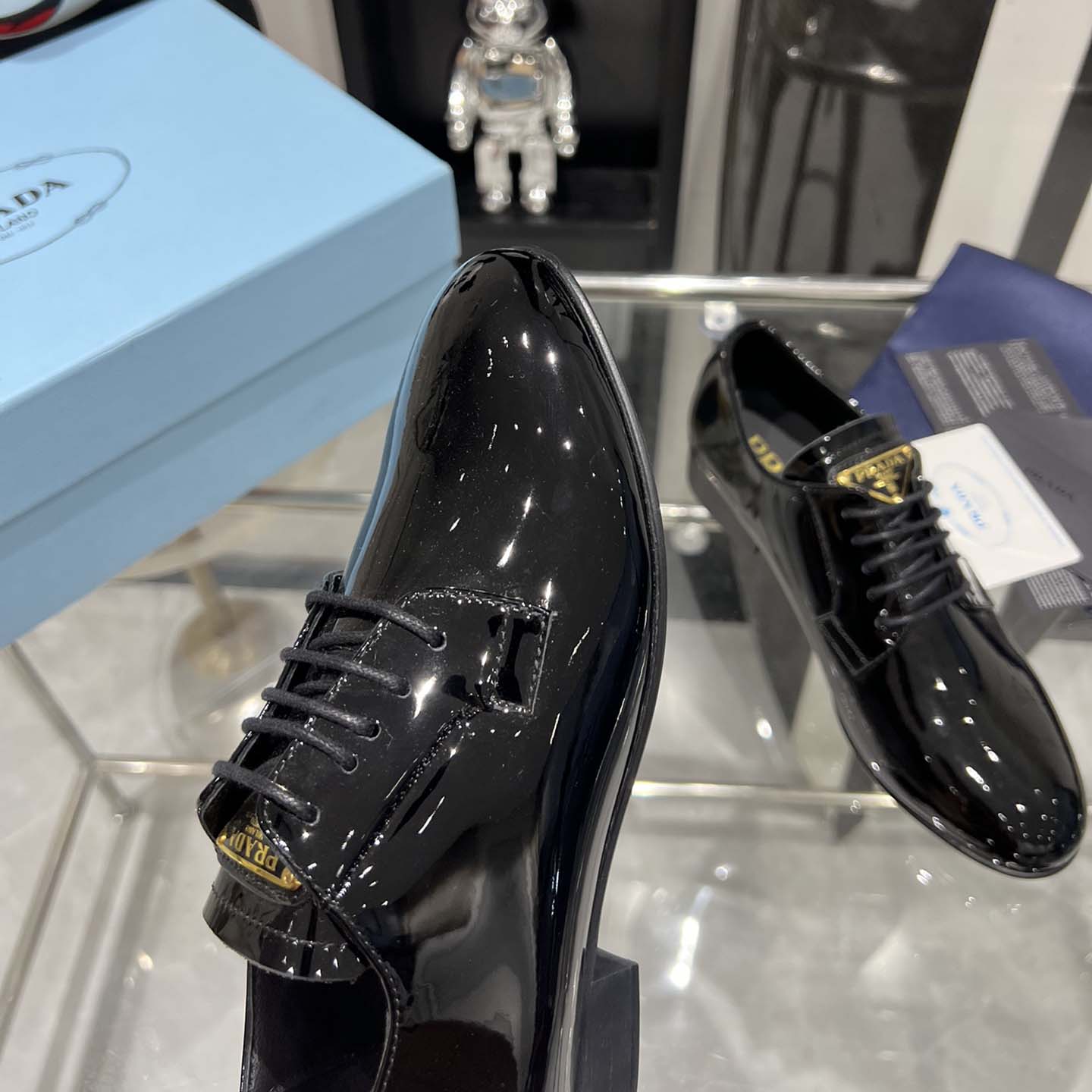 Prada Patent Leather Lace-up Shoes - 