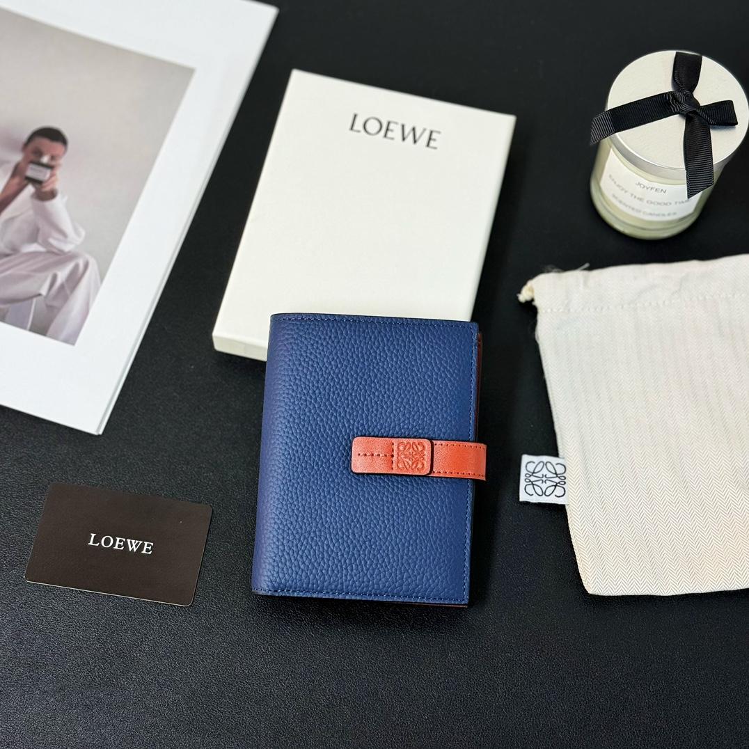 Loewe Medium Vertical Grained-Leather Wallet(14×11cm) - DesignerGu