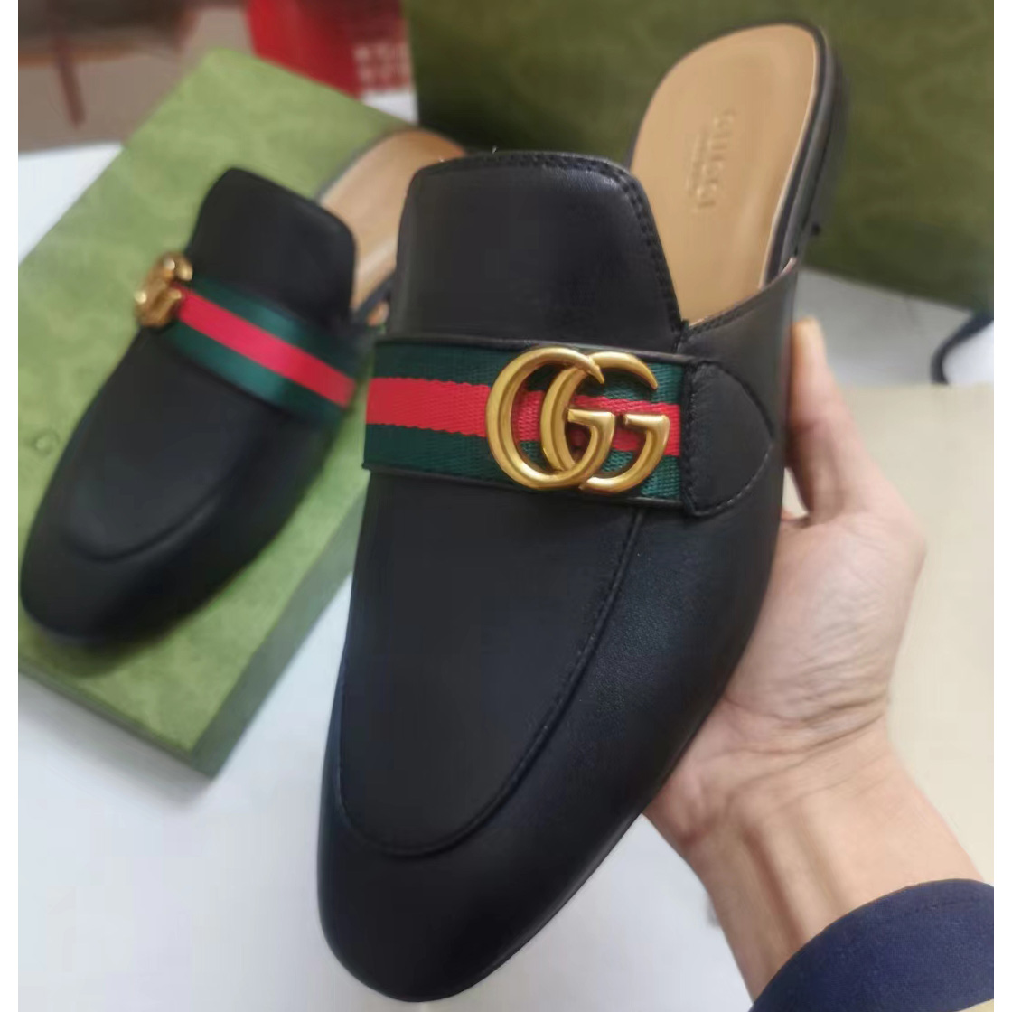 Gucci Web-trimmed Slippers - 