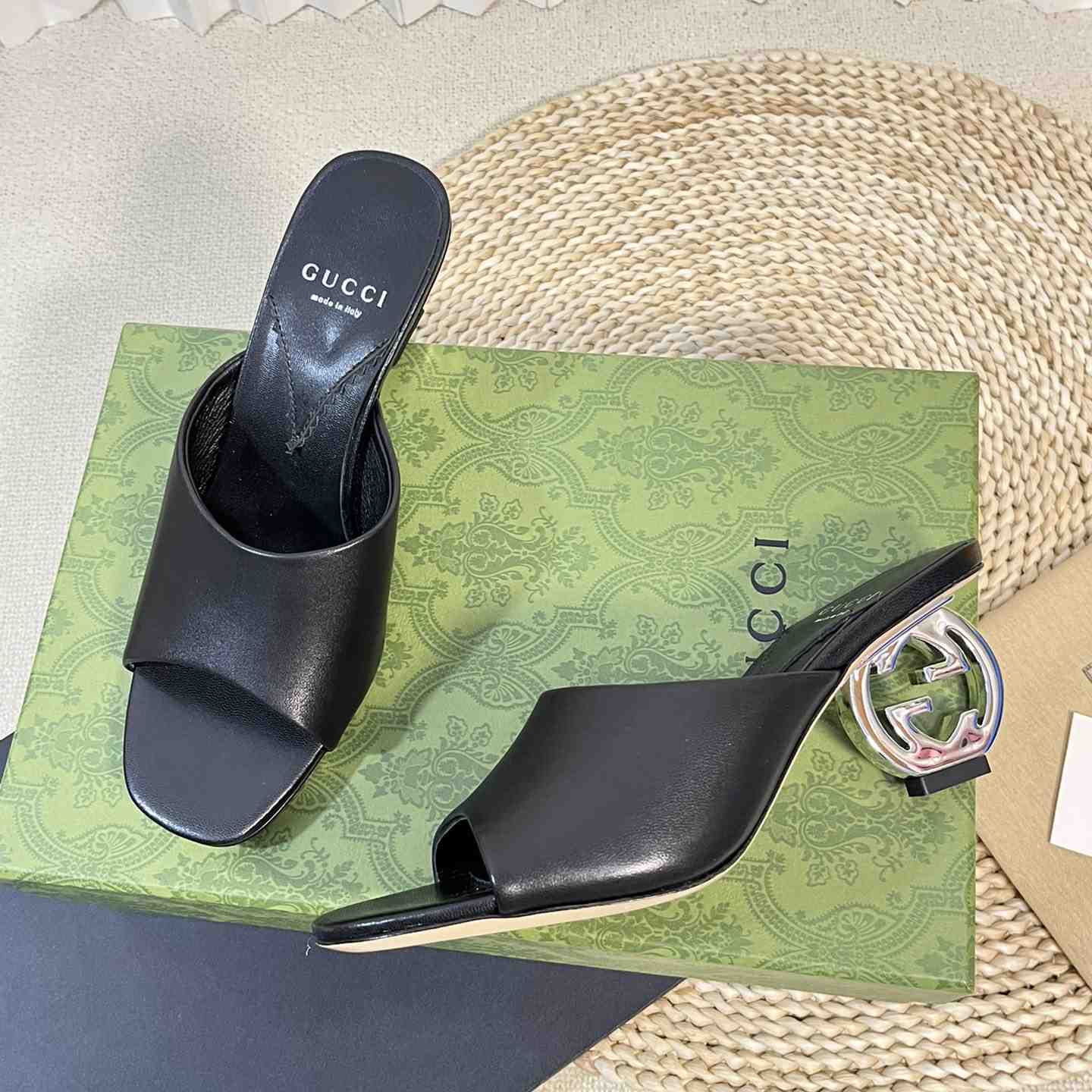 Gucci Women's Interlocking G Heel Sandal - 