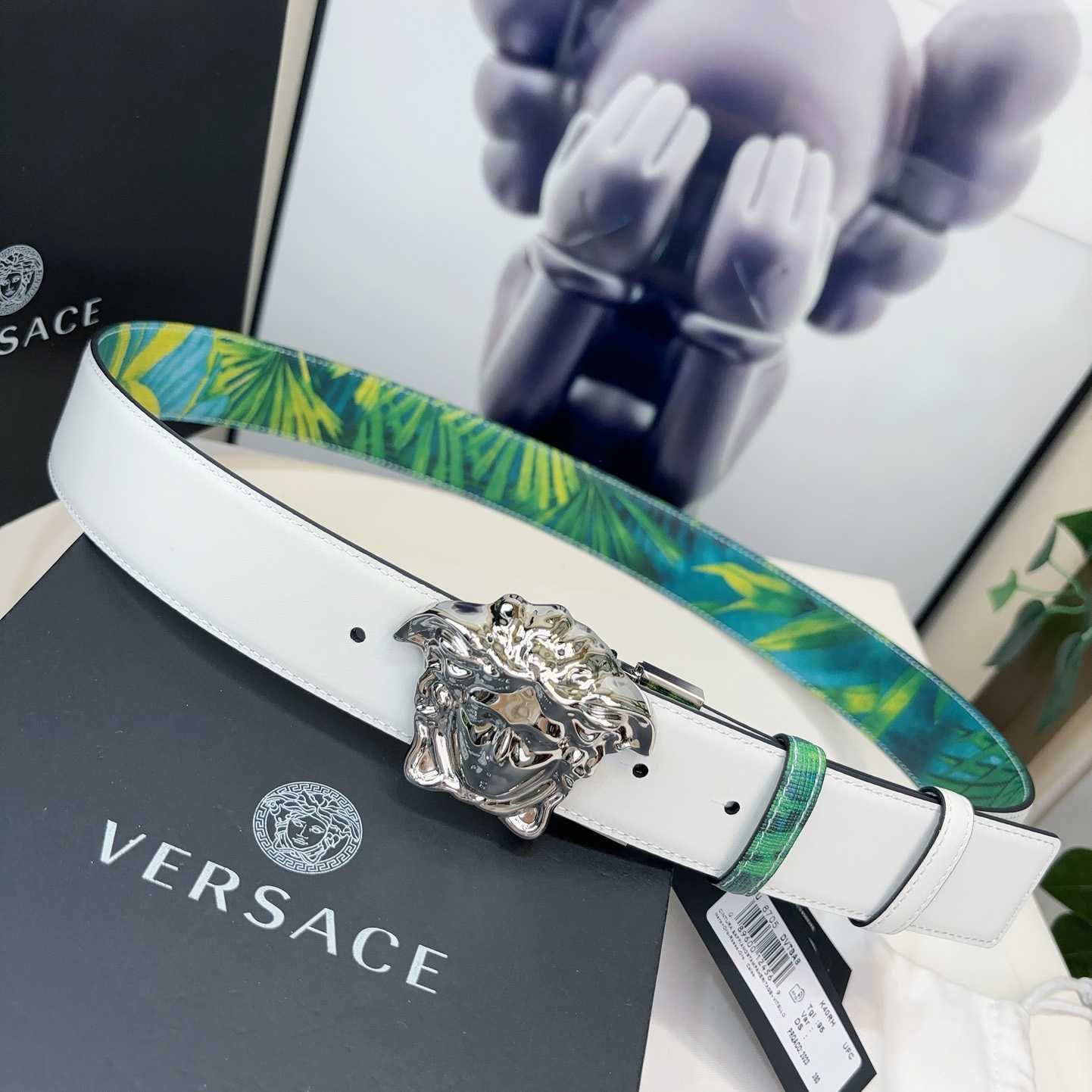 Versace Tiger La Medusa Leather Belt   40mm - 
