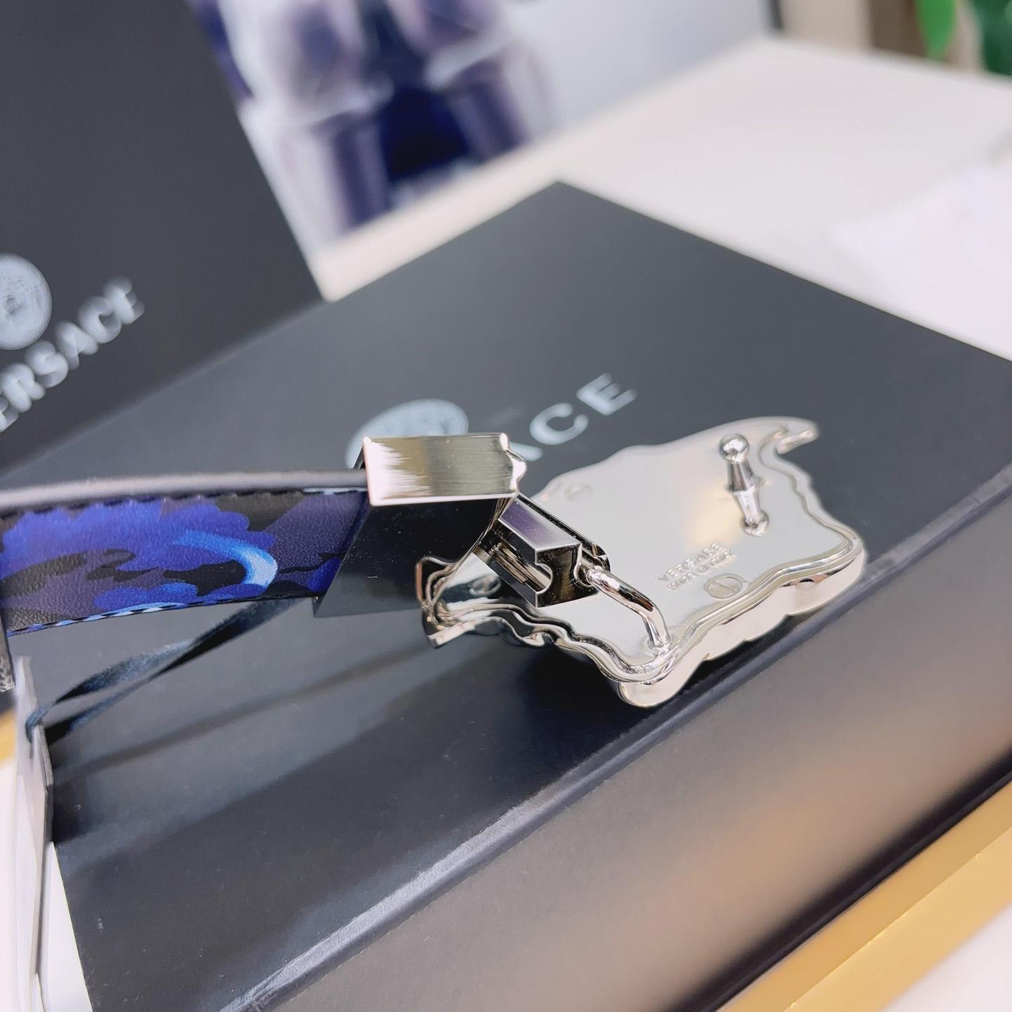 Versace La Medusa Logo-buckle Barocco-print Belt   40mm - 