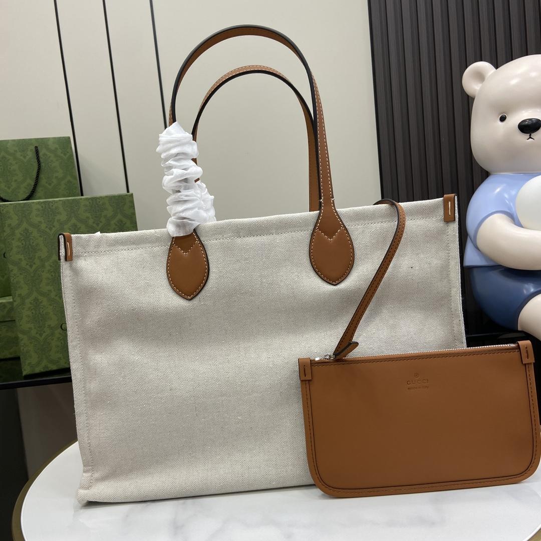 Gucci Medium Tote Bag With Gucci Print - DesignerGu