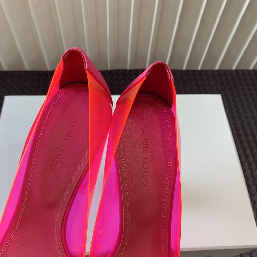 Amina Muaddi Begum Glass Pink Slingbacks - 