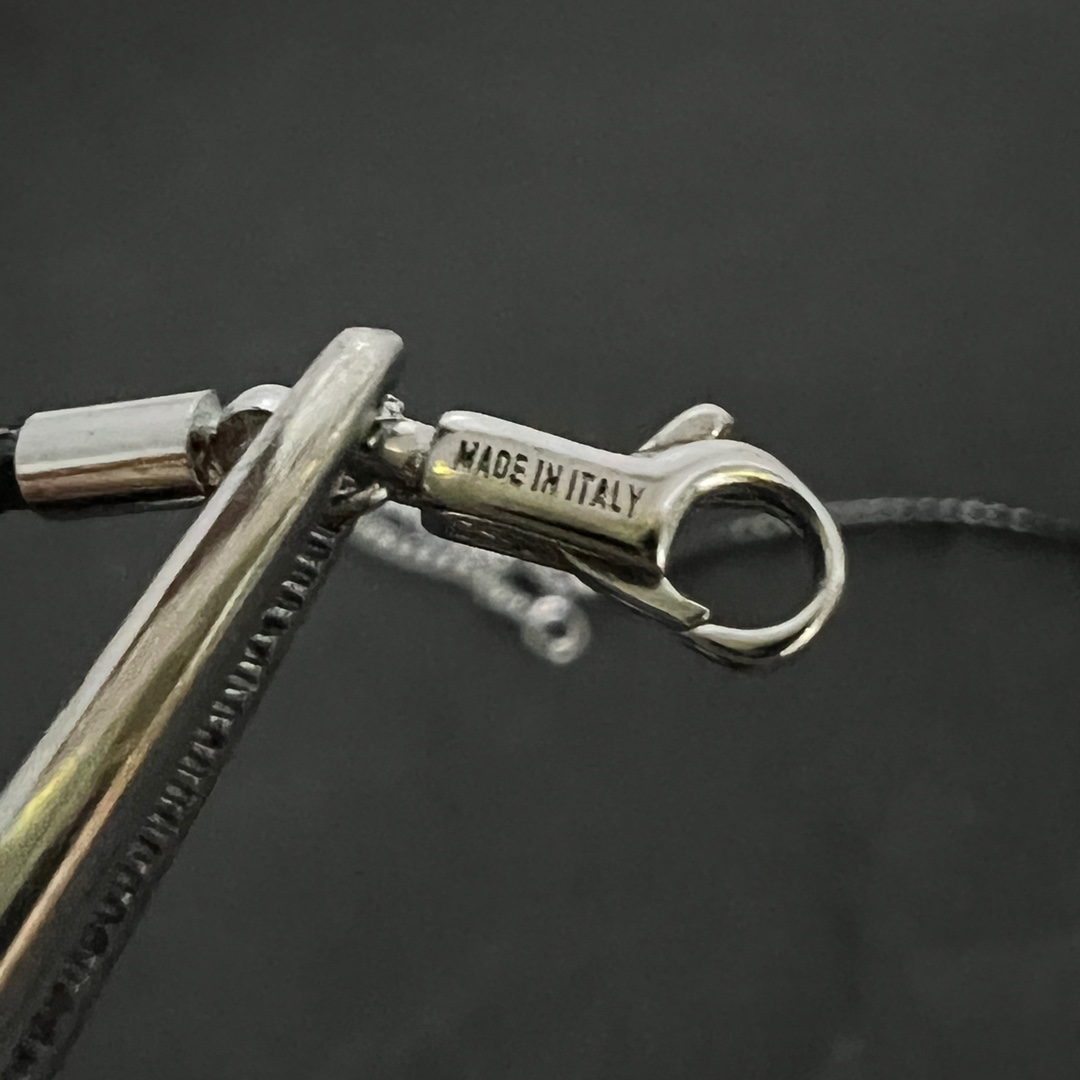 Celine CŒUR Triomphe Necklace In Brass With Rhodium Finish And Cotton - 