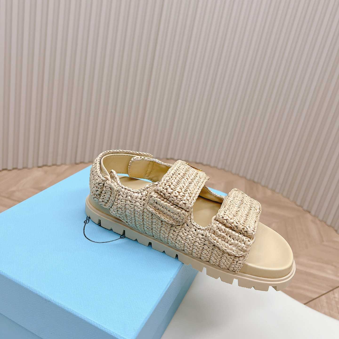 Prada Woven Fabric Sandals - 
