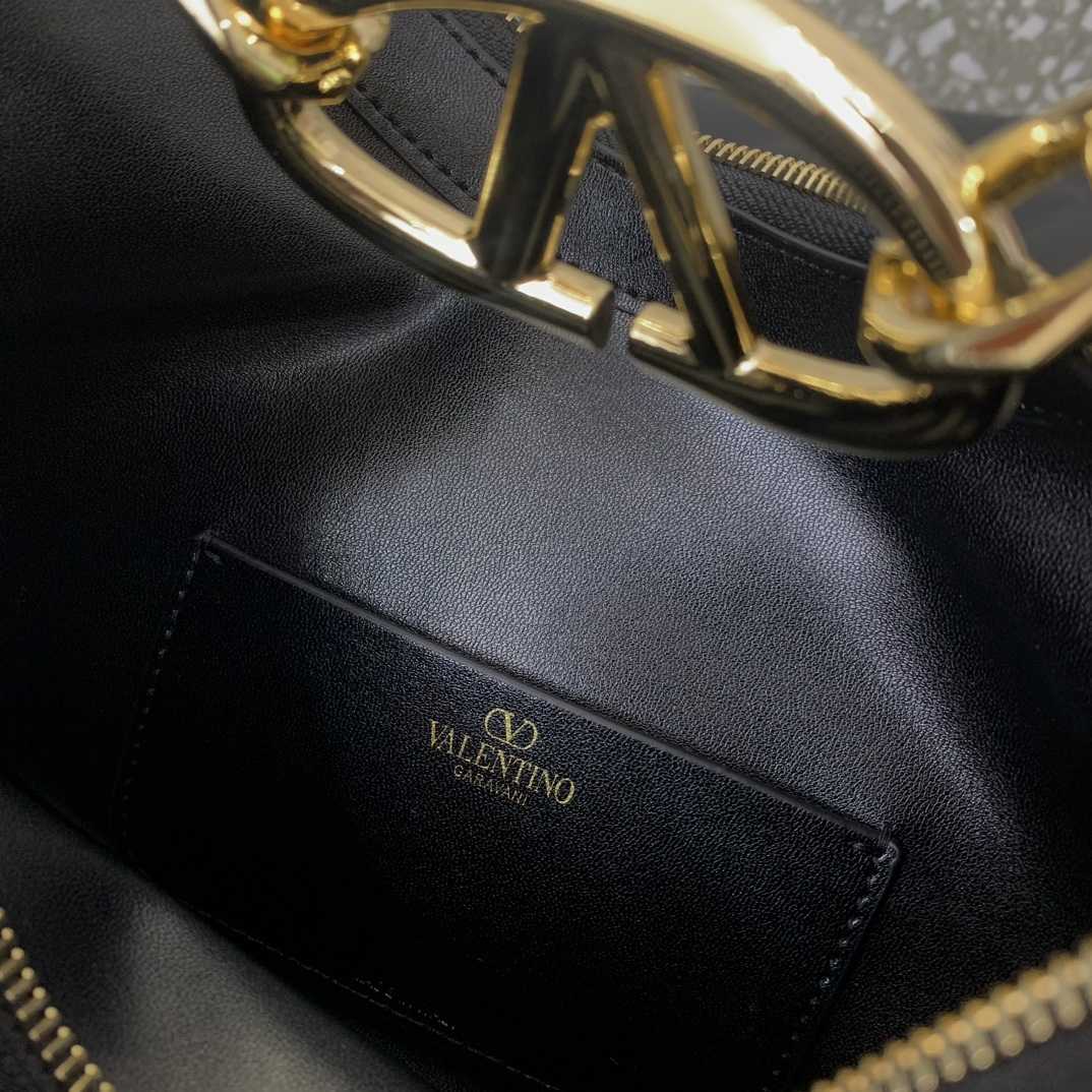 Valenti VLogo Moon Mini Hobo Bag In Nappa Leather With Chain - 