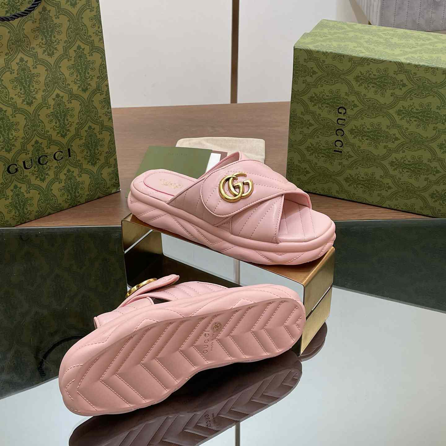 Gucci Women's Double G Slide Sandal - 