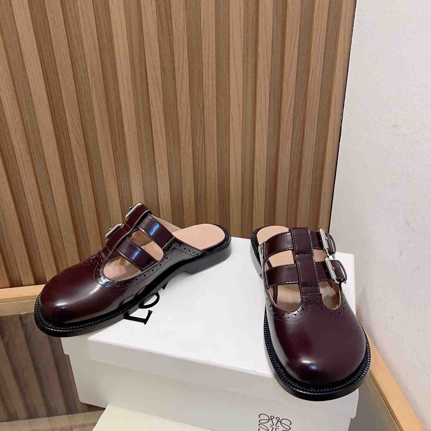 Loewe Campo Mary Jane Mule In Calfskin - 