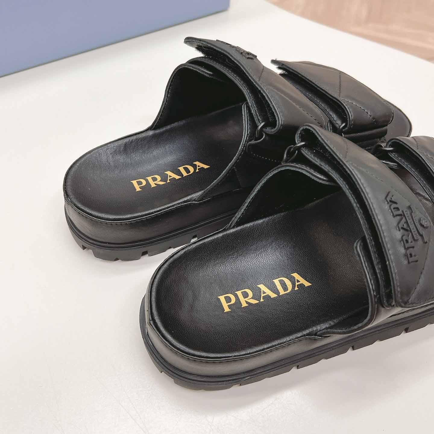 Prada Padded Nappa Leather Sandals - 