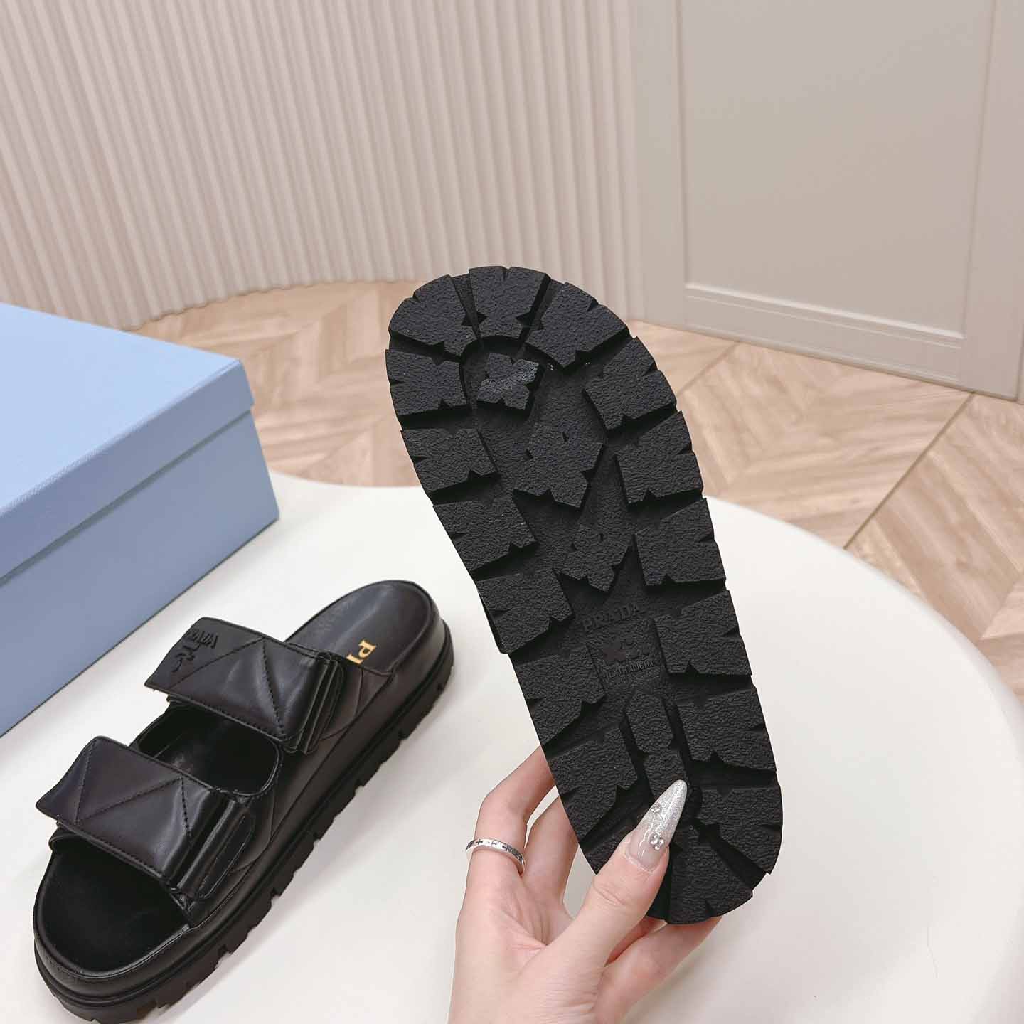 Prada Padded Nappa Leather Sandals - 