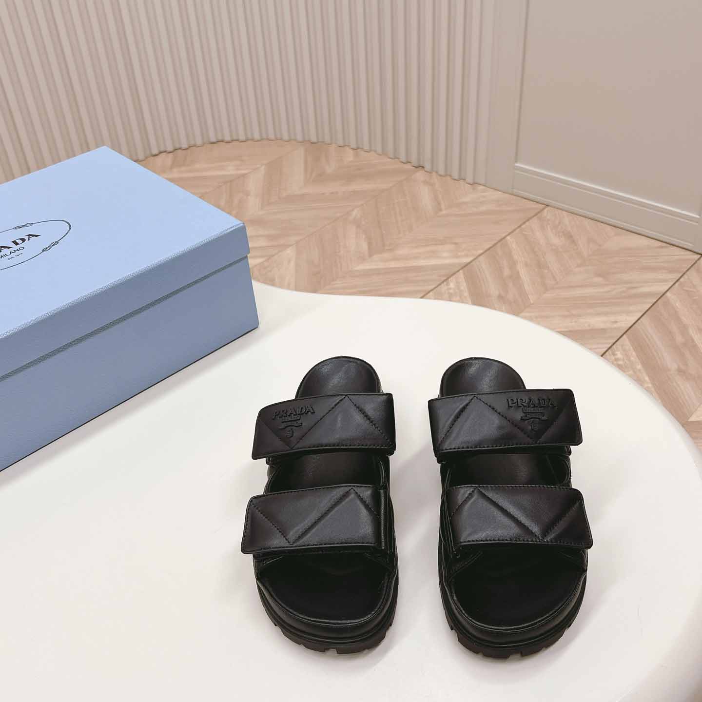 Prada Padded Nappa Leather Sandals - 