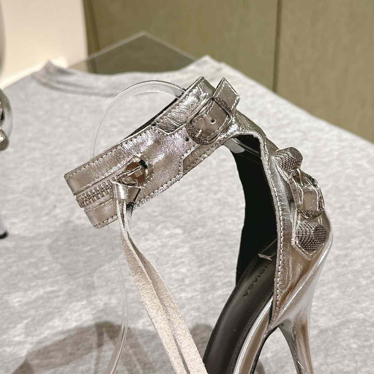 Balenciaga Cagole 110mm Metallic-finish Sandals - 