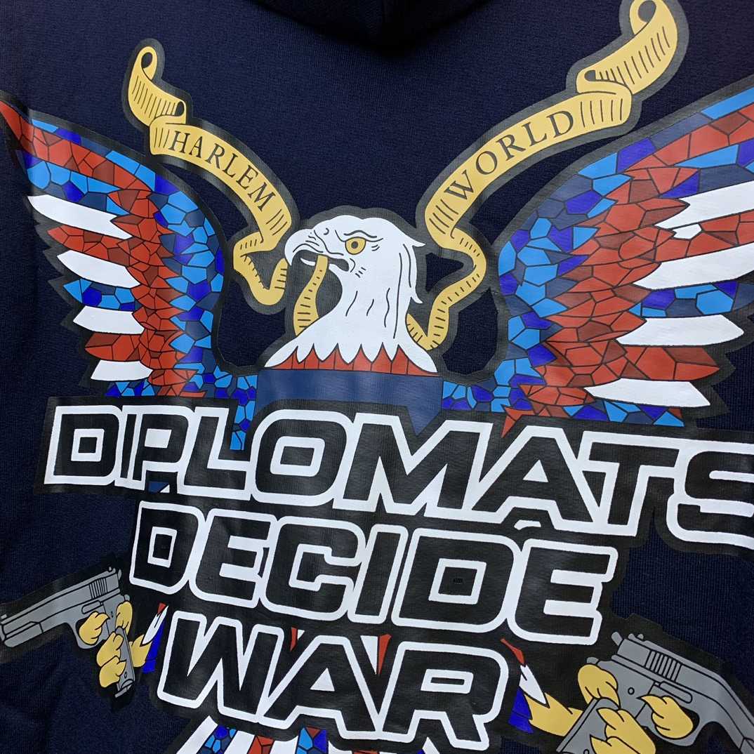 Who Decides War Diplomats Hooded Sweatshirt In Navy - 