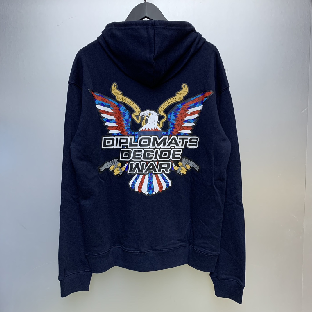 Who Decides War Diplomats Hooded Sweatshirt In Navy - 