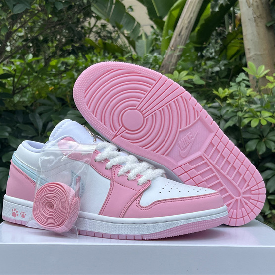 Jordan Air Jordan 1 LOW “White/Pink Foam/Glacier Blue  Sneaker    HM3706-141 - DesignerGu