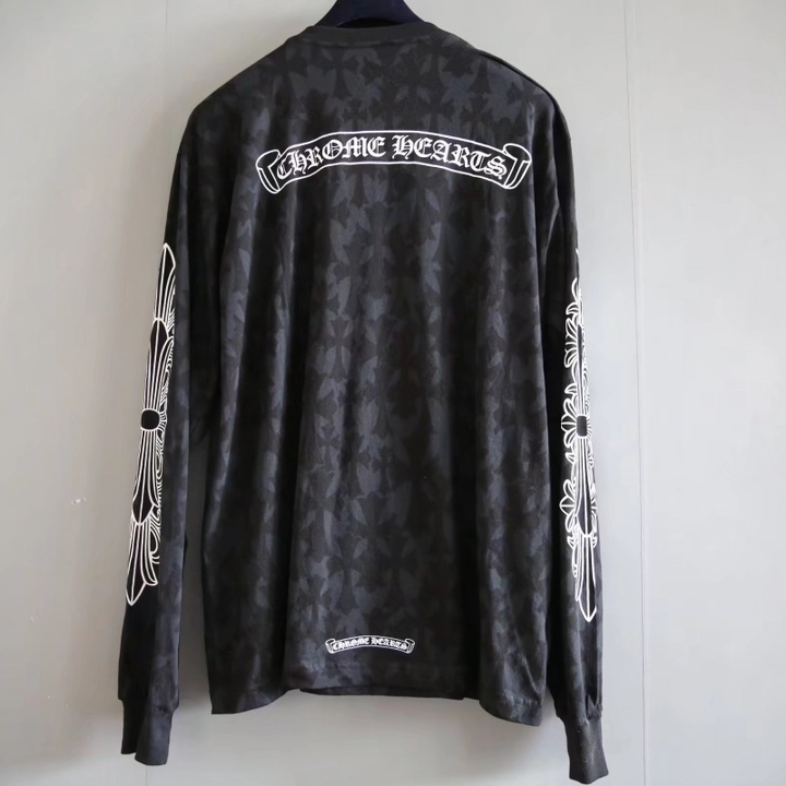 Chrome Hearts Cemetery Print Black Longsleeve Tee - 