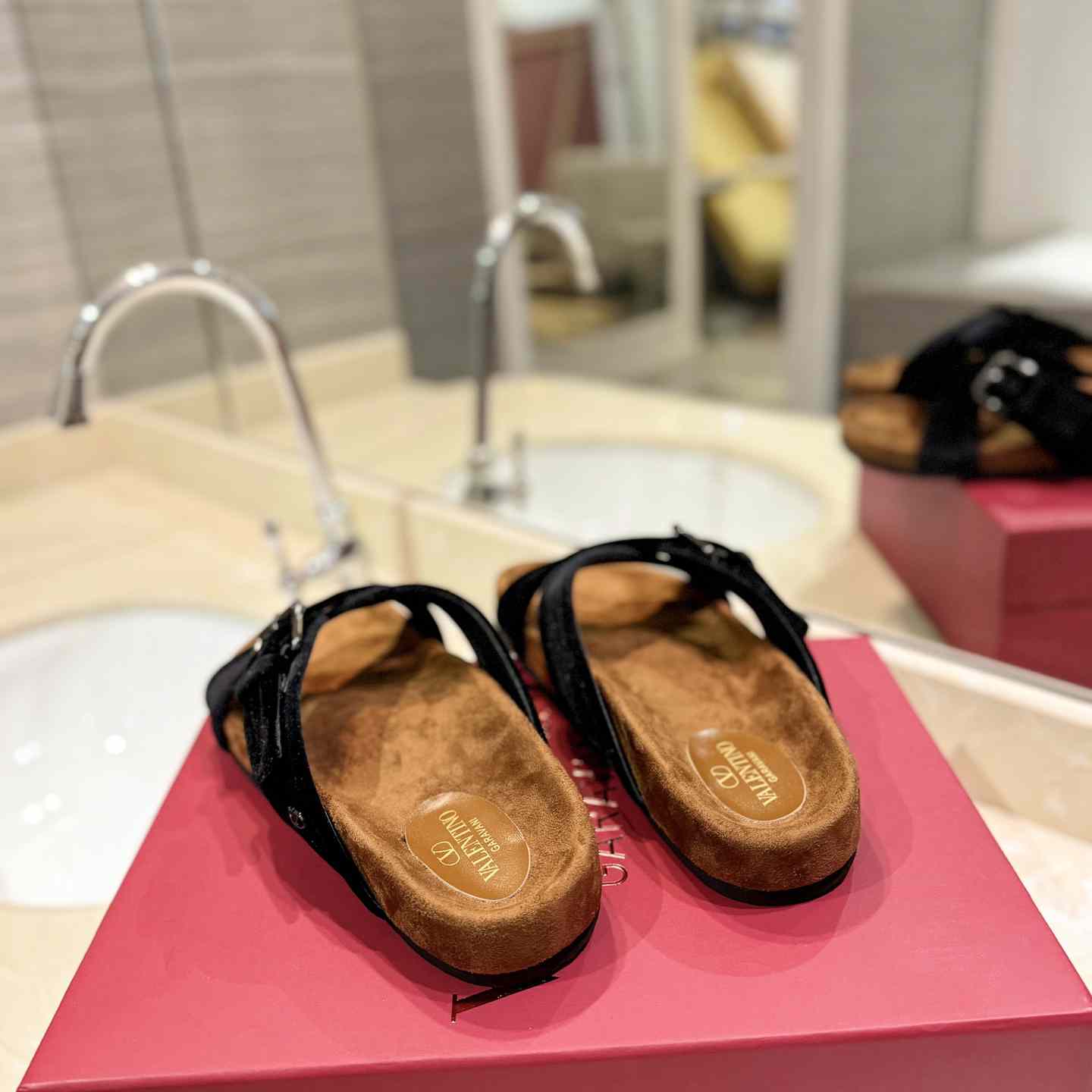 Valenti Fussfriend Velvet Slide Sandal  - 