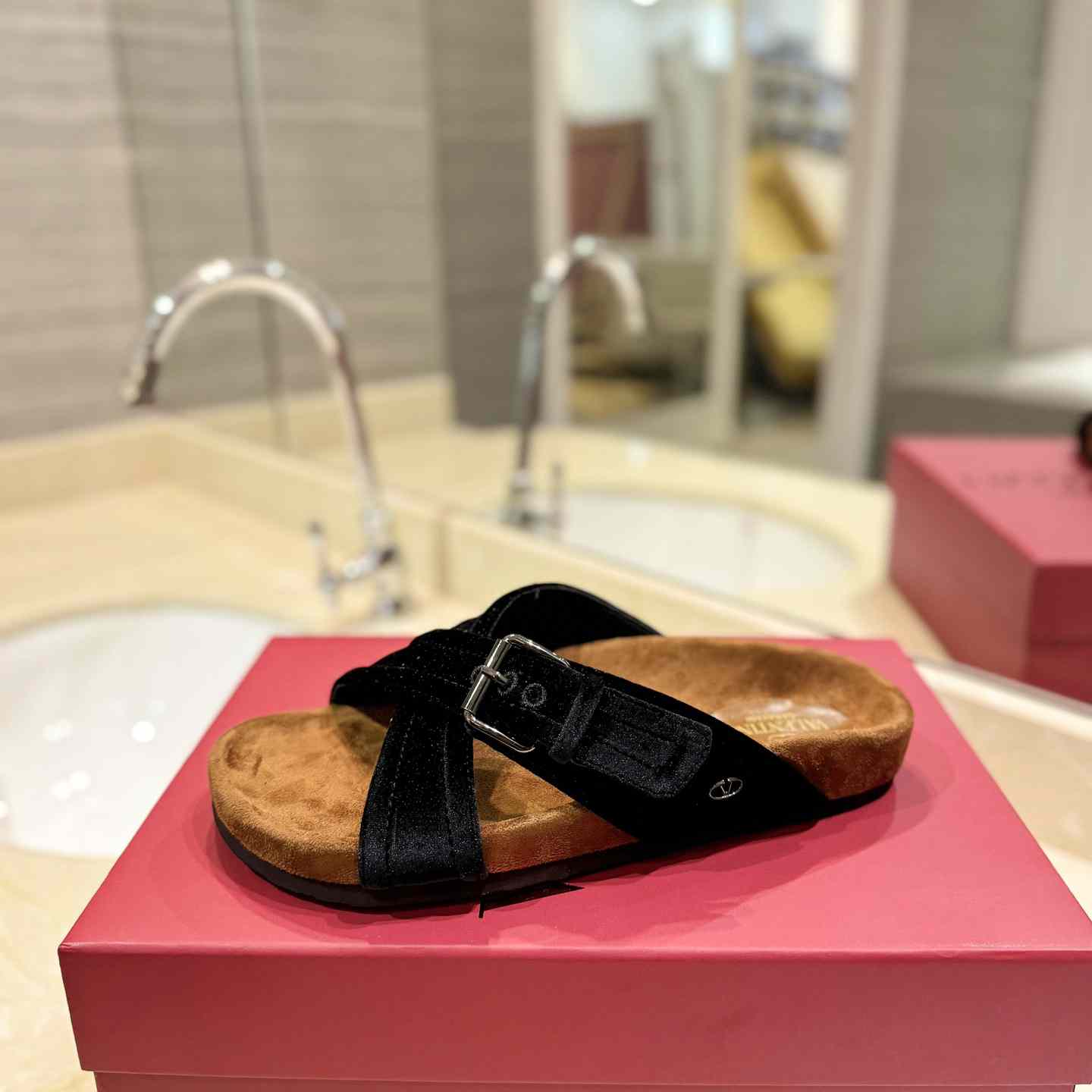 Valenti Fussfriend Velvet Slide Sandal  - 